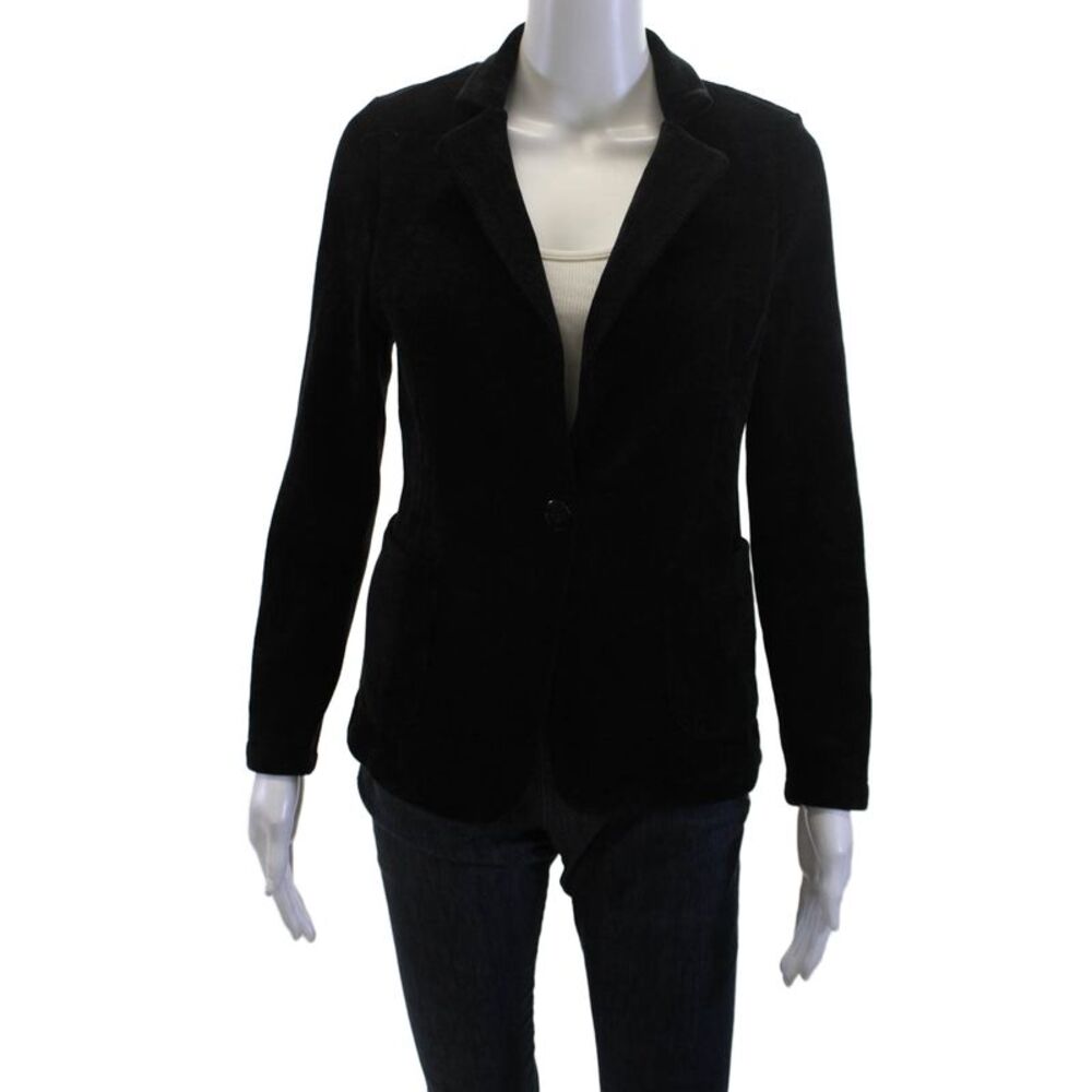 Femme Fatale Women Black Viscose Blazer Long Sleeve Size S